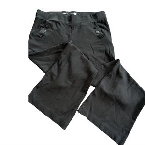 Betabrand Sailor Button Black Dress Yoga Pants. Size Medium Petite